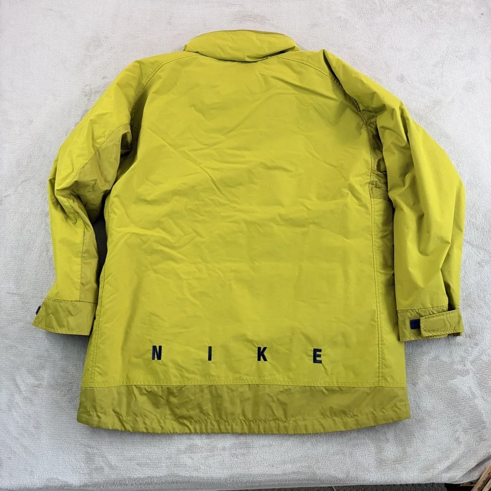 Vintage Nike Snowboard Swoosh Hooded Jacket Green Men Large Center Back Logo